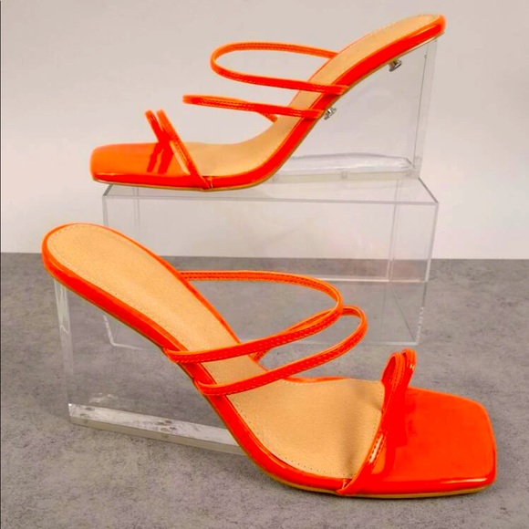 Orange strap over Foot and Toe - Wedge Sliders by SHEIN size 7.5 US- - Picture 6 of 6